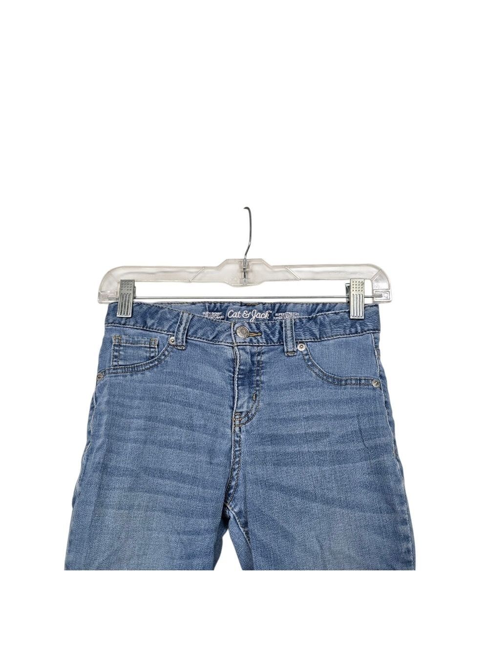 Cat & Jack Blue Super Skinny Super Stretch Jeans Girls Denim Adjustable Waist 12 - Picture 2 of 7
